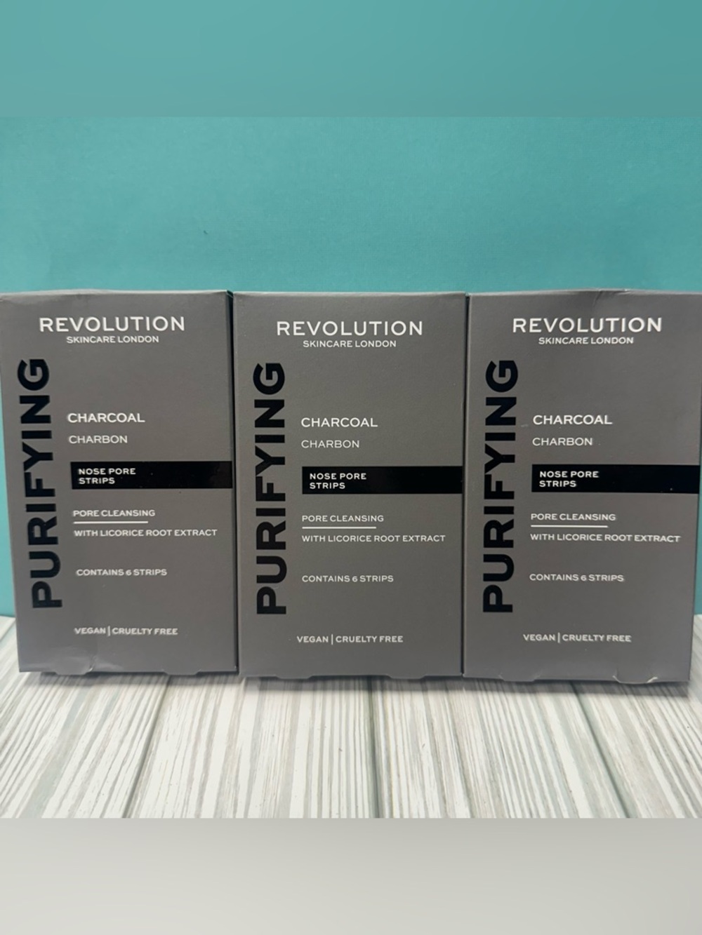 [Lot Of 3] Revolution Charcoal Nose Pore Strips Skincare London Purifying Vegan